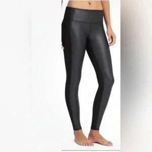 Athleta High Rise Gleam Faux Leather Front Leggings in Size SP‎ (Regular Petite)